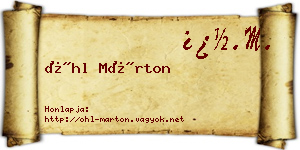 Öhl Márton névjegykártya