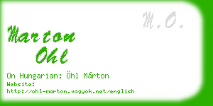 marton ohl business card